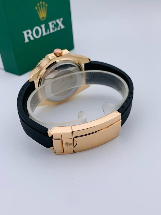 ( Golden ) Rolex Stylish Watch For Men Adjustable Rubber Strap | Heavy Master Lock | Steel Buzzle Working – Without Box