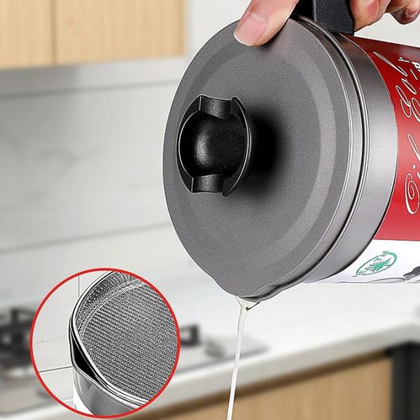 High Quality Fryer Oil Filter Pot Carbon Steel Oilcan With Stainless Steel Kitchen Storage Jug Cooking Pot