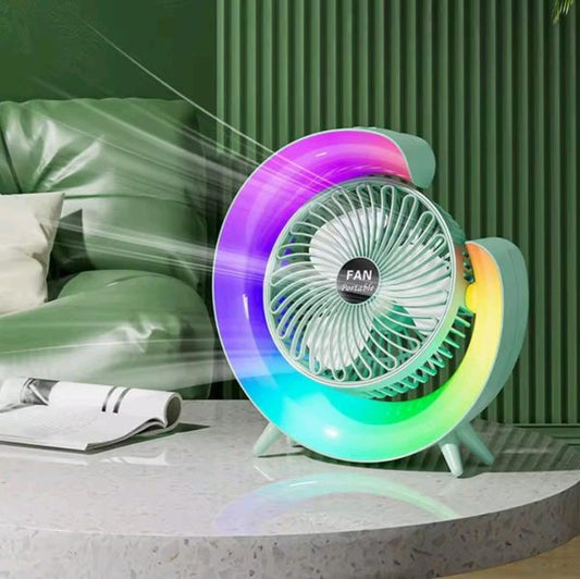 Portable Table Fan Quiet Usb Rechargeable Fan 3 Speeds 180°adjustable Fan