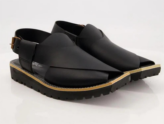 Signature Peshawari Chappal Black